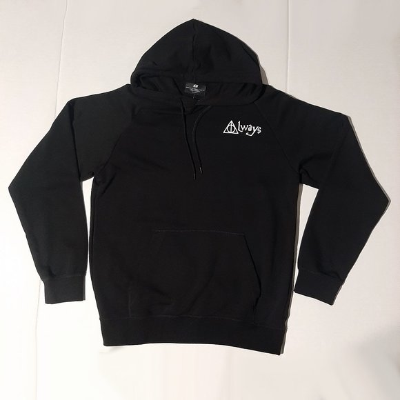 Harry Potter Always pullover Hoodie Black Mens unisex size medium by H&M NWT - Picture 6 of 10